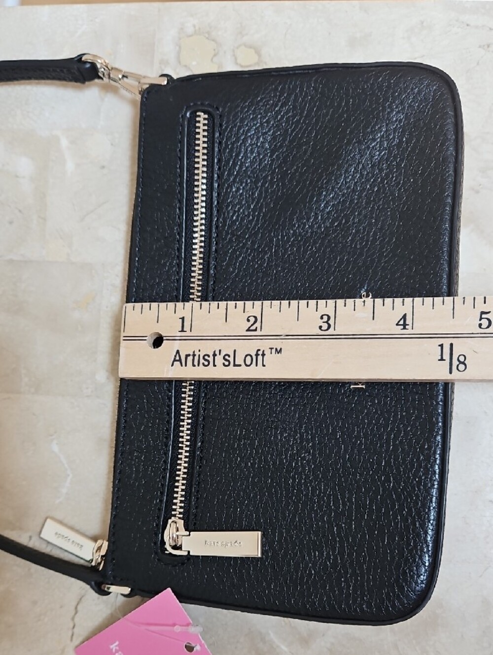 kate spade Black Leather Shoulder Pochette , Concertible Wrislet - Picture 6 of 8